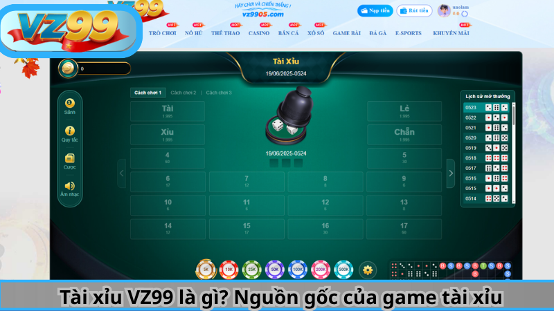 Tài Xỉu VZ99 - Siêu Phẩm Cá Cược Đỉnh Cao Năm 2025 2 Tài xỉu VZ99 là gì? Nguồn gốc của game tài xỉu
